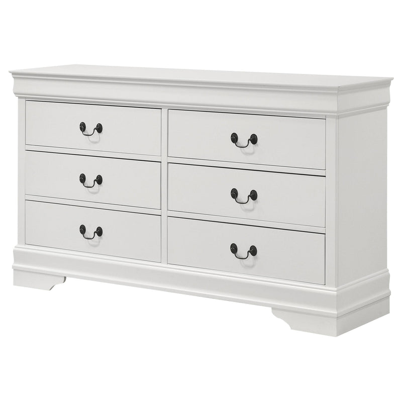Louis Philippe 6-drawer Dresser White - Theo's Factory Direct Mattress & Furniture (Columbus, OH)