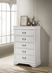 Louis Philippe 5-drawer Bedroom Chest White - Theo's Factory Direct Mattress & Furniture (Columbus, OH)