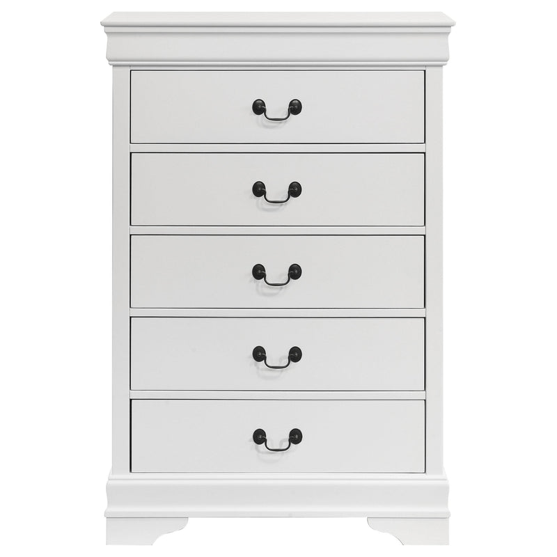 Louis Philippe 5-drawer Bedroom Chest White - Theo's Factory Direct Mattress & Furniture (Columbus, OH)