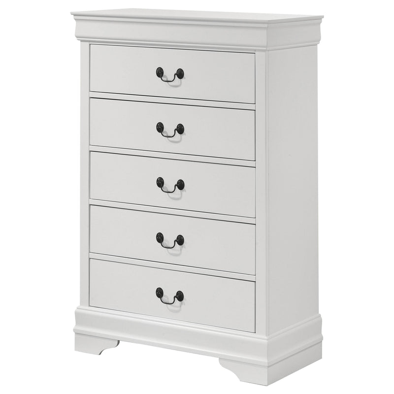 Louis Philippe 5-drawer Bedroom Chest White - Theo's Factory Direct Mattress & Furniture (Columbus, OH)