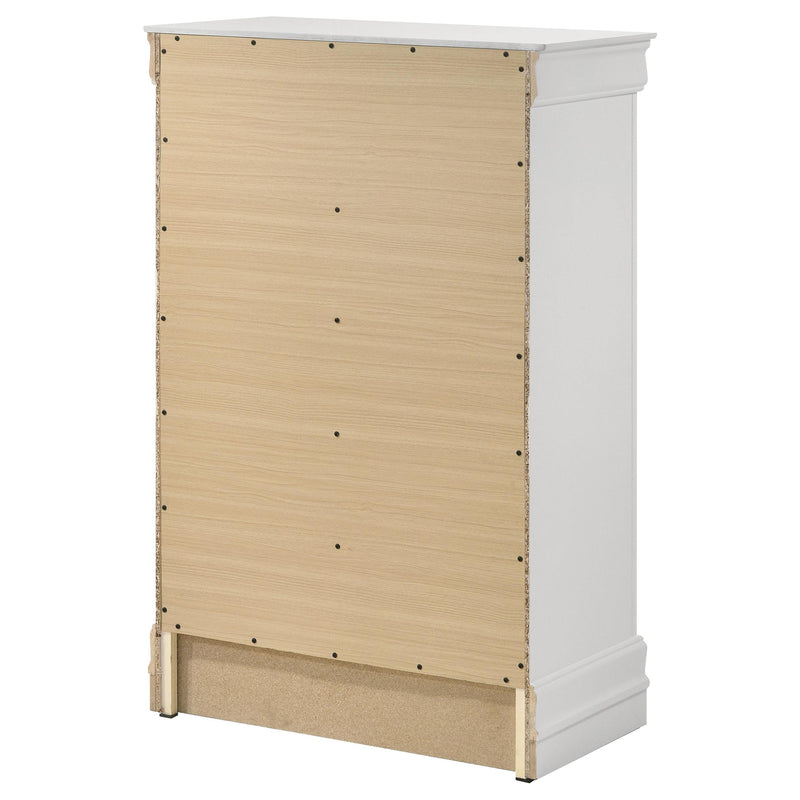 Louis Philippe 5-drawer Bedroom Chest White - Theo's Factory Direct Mattress & Furniture (Columbus, OH)