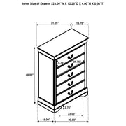 Louis Philippe 5-drawer Bedroom Chest White - Theo's Factory Direct Mattress & Furniture (Columbus, OH)
