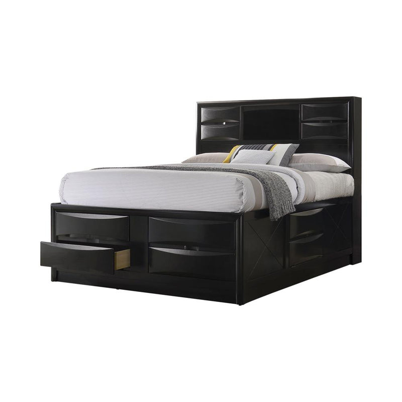 Briana Queen Platform Storage Bed Black - Theo's Factory Direct Mattress & Furniture (Columbus, OH)