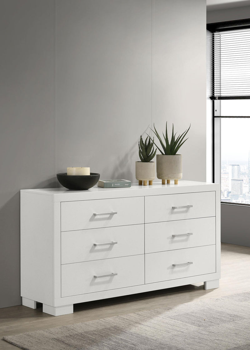 Jessica 6-drawer Dresser White - Theo's Factory Direct Mattress & Furniture (Columbus, OH)