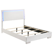 Felicity Full & Twin Panel Bed with LED Lighting Glossy White - Theo's Factory Direct Mattress & Furniture (Columbus, OH)