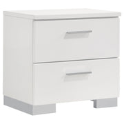 Felicity 2-drawer Nightstand Glossy White - Theo's Factory Direct Mattress & Furniture (Columbus, OH)