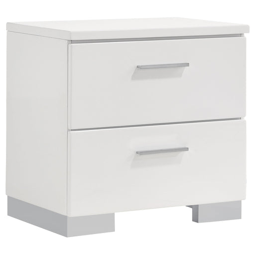 Felicity 2-drawer Nightstand Glossy White - Theo's Factory Direct Mattress & Furniture (Columbus, OH)