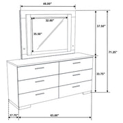 Felicity 6-drawer Dresser with LED Mirror White High Gloss - Theo's Factory Direct Mattress & Furniture (Columbus, OH)