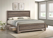 Kauffman California King, Eastren King & Queen Storage Bed Washed Taupe - Theo's Factory Direct Mattress & Furniture (Columbus, OH)