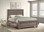 Kauffman California King, Eastren King & Queen Storage Bed Washed Taupe - Theo's Factory Direct Mattress & Furniture (Columbus, OH)