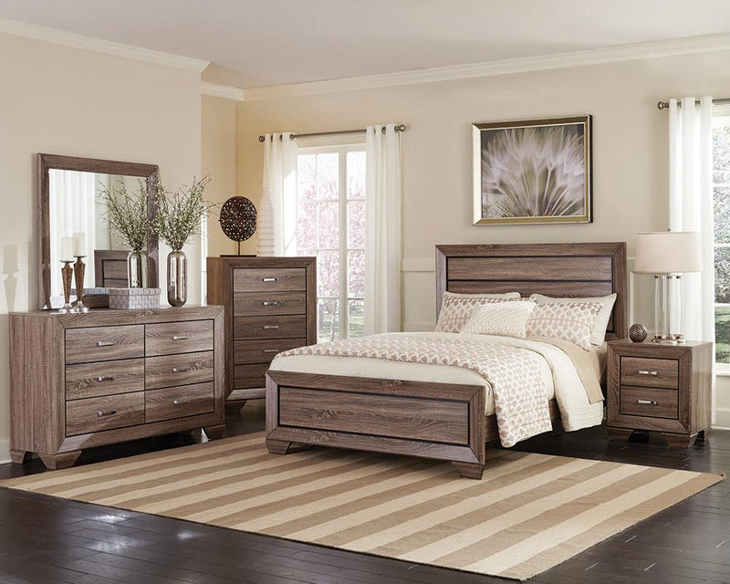 Kauffman Bedroom Set with High Straight Headboard - Theo's Factory Direct Mattress & Furniture (Columbus, OH)