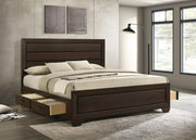 Kauffman California King, Eastren king, & Queen Storage Bed Dark Cocoa - Theo's Factory Direct Mattress & Furniture (Columbus, OH)