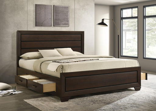 Kauffman California King, Eastren king, & Queen Storage Bed Dark Cocoa - Theo's Factory Direct Mattress & Furniture (Columbus, OH)