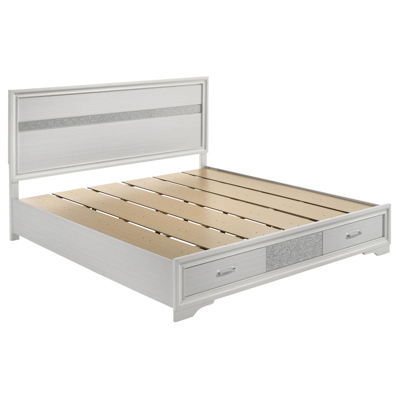 Miranda California King. E.King, & Queen 2-drawer Storage Bed Black & White - Theo's Factory Direct Mattress & Furniture (Columbus, OH)