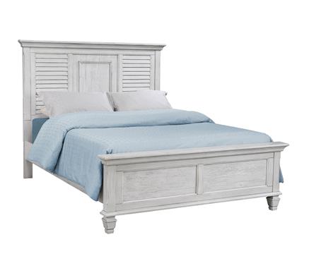 Franco Eastern King & Queen Panel Bed Antique White & Oak - Theo's Factory Direct Mattress & Furniture (Columbus, OH)