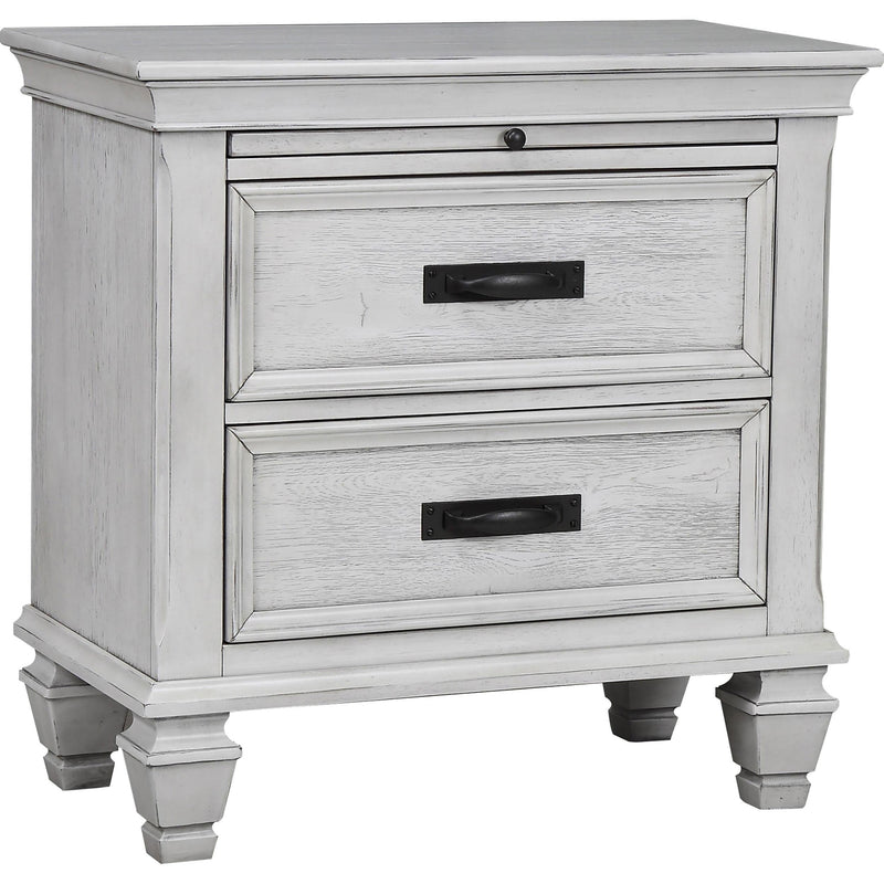Franco 2-drawer Nightstand Antique White - Theo's Factory Direct Mattress & Furniture (Columbus, OH)