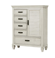 Franco 5-drawer Door Chest Antique White - Theo's Factory Direct Mattress & Furniture (Columbus, OH)