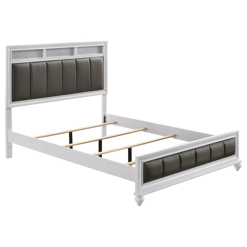 Barzini California King, E.King, & Queen Upholstered Panel Bed White - Theo's Factory Direct Mattress & Furniture (Columbus, OH)