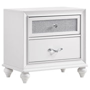 Barzini 2-drawer Nightstand White - Theo's Factory Direct Mattress & Furniture (Columbus, OH)