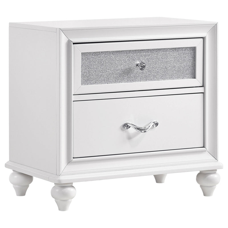 Barzini 2-drawer Nightstand White - Theo's Factory Direct Mattress & Furniture (Columbus, OH)