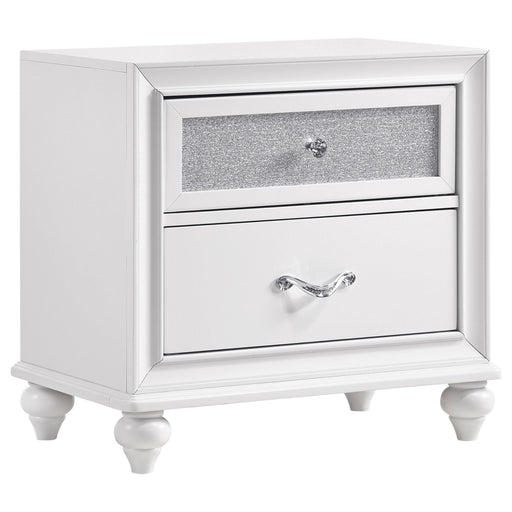 Barzini 2-drawer Nightstand White - Theo's Factory Direct Mattress & Furniture (Columbus, OH)