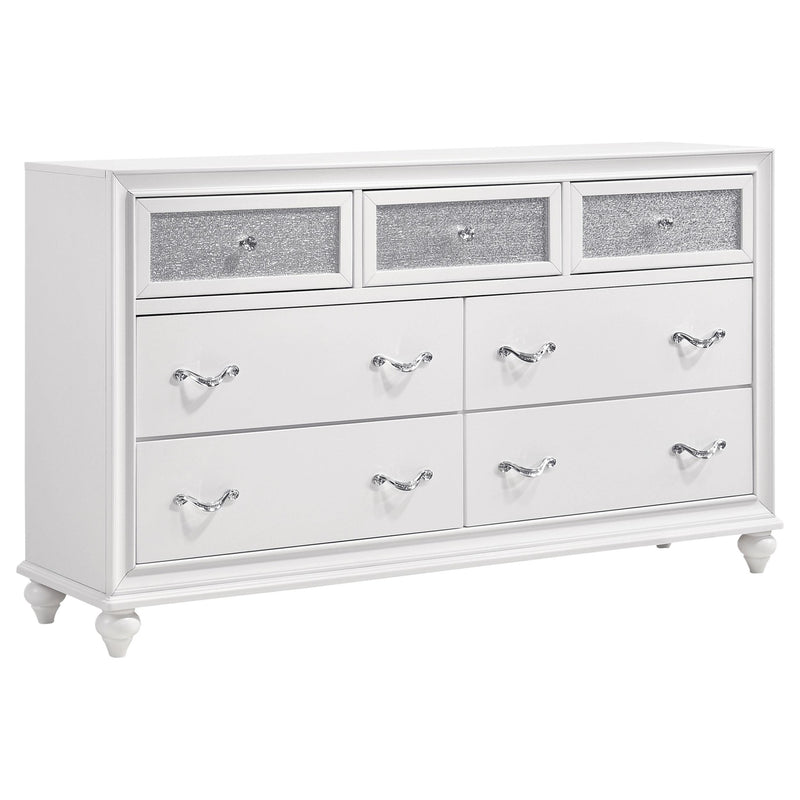 Barzini 7-drawer Dresser White - Theo's Factory Direct Mattress & Furniture (Columbus, OH)