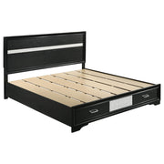 Miranda California King. E.King, & Queen 2-drawer Storage Bed Black & White - Theo's Factory Direct Mattress & Furniture (Columbus, OH)