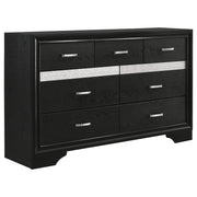 Miranda 7-drawer Dresser Black and Rhinestone - Theo's Factory Direct Mattress & Furniture (Columbus, OH)