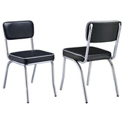 Retro Open Back Side Chairs Black and Chrome (Set of 2) - Theo's Factory Direct Mattress & Furniture (Columbus, OH)