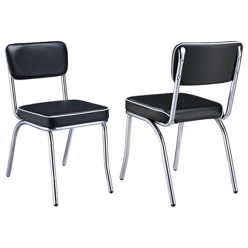 Retro Open Back Side Chairs Black and Chrome (Set of 2) - Theo's Factory Direct Mattress & Furniture (Columbus, OH)