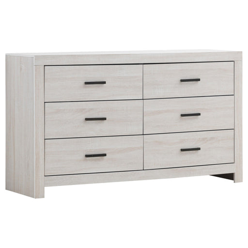 Brantford 6-drawer Dresser Coastal White - Theo's Factory Direct Mattress & Furniture (Columbus, OH)