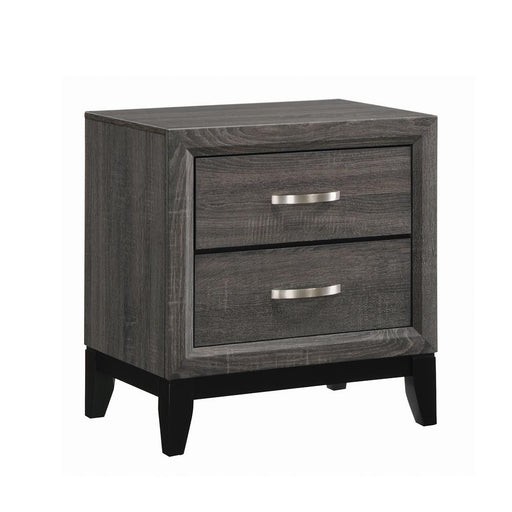 Watson 2-drawer Nightstand Grey Oak and Black - Theo's Factory Direct Mattress & Furniture (Columbus, OH)