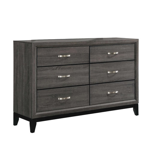 Watson 6-drawer Dresser Grey Oak and Black - Theo's Factory Direct Mattress & Furniture (Columbus, OH)