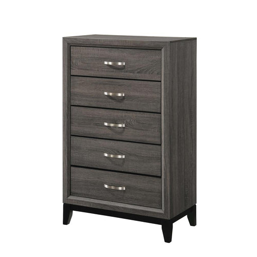 Watson 5-drawer Chest Grey Oak and Black - Theo's Factory Direct Mattress & Furniture (Columbus, OH)