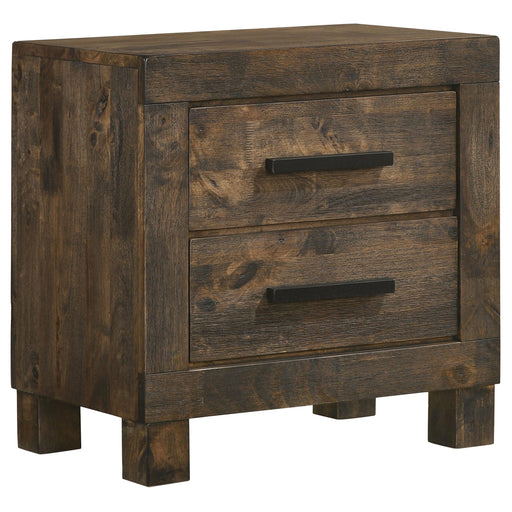 Woodmont 2-drawer Nightstand Rustic Golden Brown - Theo's Factory Direct Mattress & Furniture (Columbus, OH)