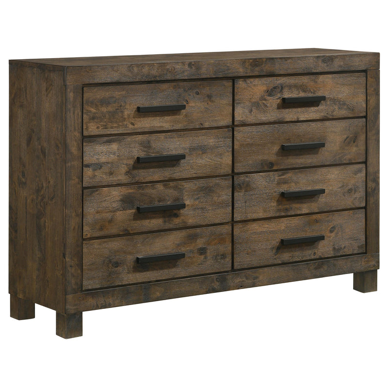 Woodmont 8-drawer Dresser Rustic Golden Brown - Theo's Factory Direct Mattress & Furniture (Columbus, OH)