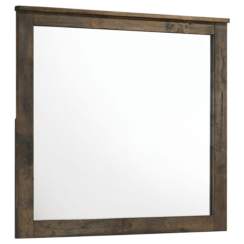 Woodmont Rectangle Dresser Mirror Rustic Golden Brown - Theo's Factory Direct Mattress & Furniture (Columbus, OH)