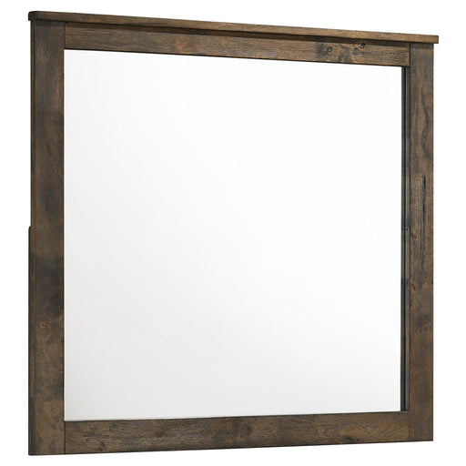 Woodmont Rectangle Dresser Mirror Rustic Golden Brown - Theo's Factory Direct Mattress & Furniture (Columbus, OH)