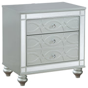 Gunnison 2-drawer Nightstand Silver Metallic - Theo's Factory Direct Mattress & Furniture (Columbus, OH)