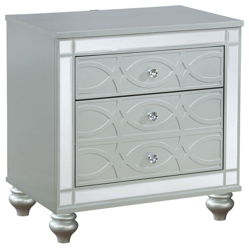Gunnison 2-drawer Nightstand Silver Metallic - Theo's Factory Direct Mattress & Furniture (Columbus, OH)