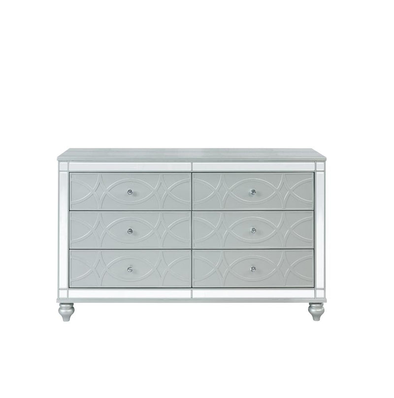 Gunnison 6-drawer Dresser Silver Metallic - Theo's Factory Direct Mattress & Furniture (Columbus, OH)