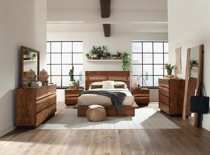 Winslow California King, E.King & Queen Bed Smokey Walnut and Coffee Bean - Theo's Factory Direct Mattress & Furniture (Columbus, OH)