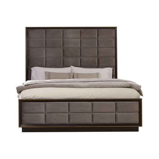 Durango California King, Eastren King, & Queen Upholstered Bed Smoked Peppercorn and Grey - Theo's Factory Direct Mattress & Furniture (Columbus, OH)