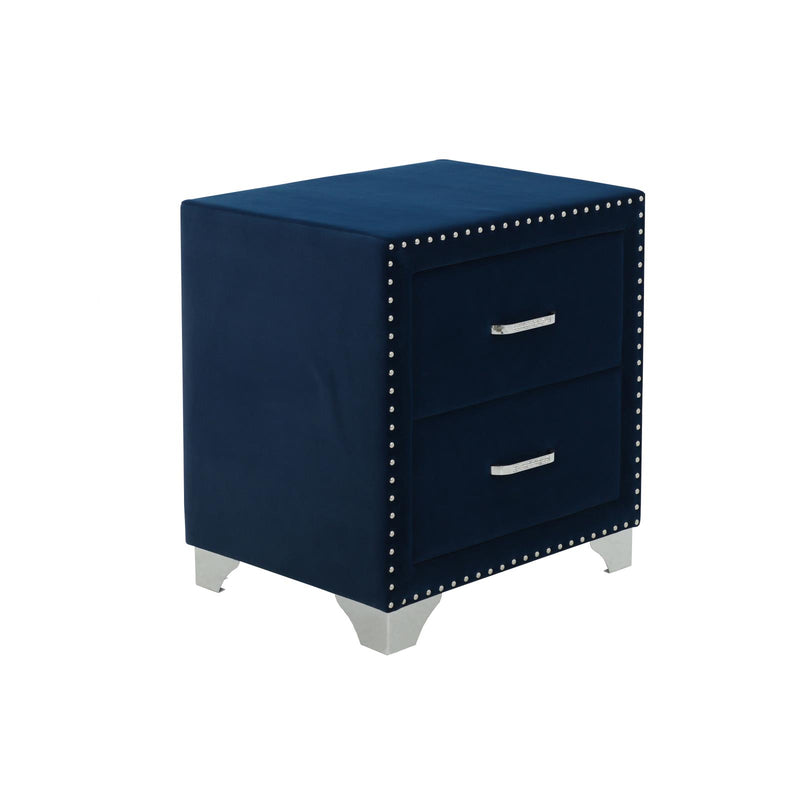 Melody 2-drawer Upholstered Nightstand Pacific Blue - Theo's Factory Direct Mattress & Furniture (Columbus, OH)