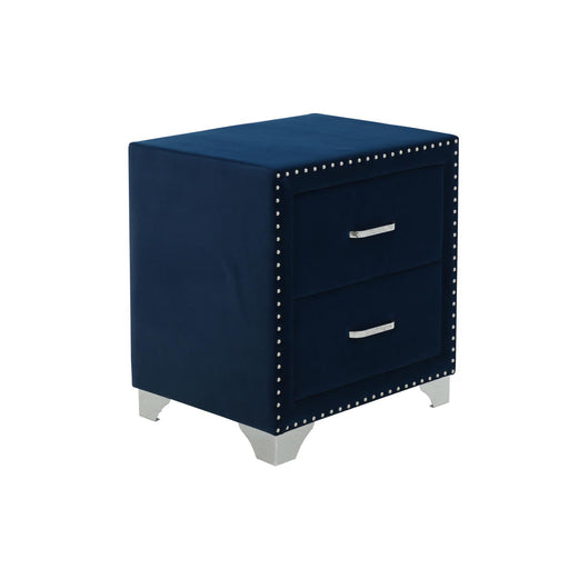 Melody 2-drawer Upholstered Nightstand Pacific Blue - Theo's Factory Direct Mattress & Furniture (Columbus, OH)