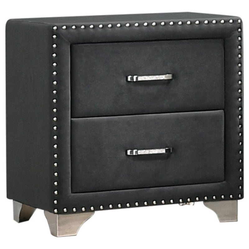Melody 2-drawer Upholstered Nightstand Grey - Theo's Factory Direct Mattress & Furniture (Columbus, OH)