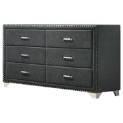Melody 6-drawer Upholstered Dresser Grey - Theo's Factory Direct Mattress & Furniture (Columbus, OH)