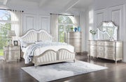 Evangeline Upholstered Platform Bedroom Set Ivory and Silver Oak - Theo's Factory Direct Mattress & Furniture (Columbus, OH)