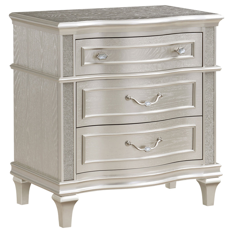 Evangeline 3-drawer Nightstand Silver Oak - Theo's Factory Direct Mattress & Furniture (Columbus, OH)