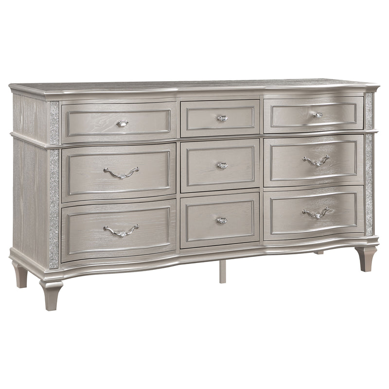 Evangeline 9-drawer Dresser Silver Oak - Theo's Factory Direct Mattress & Furniture (Columbus, OH)